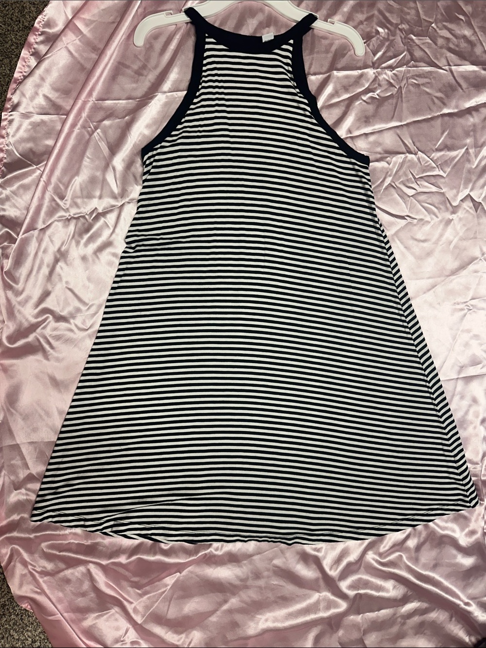 Old Navy Black and White Striped Tank Dress